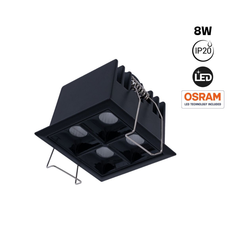 Downlight Led Cuadrado Empotrable W Focos Ugr Cri Chip