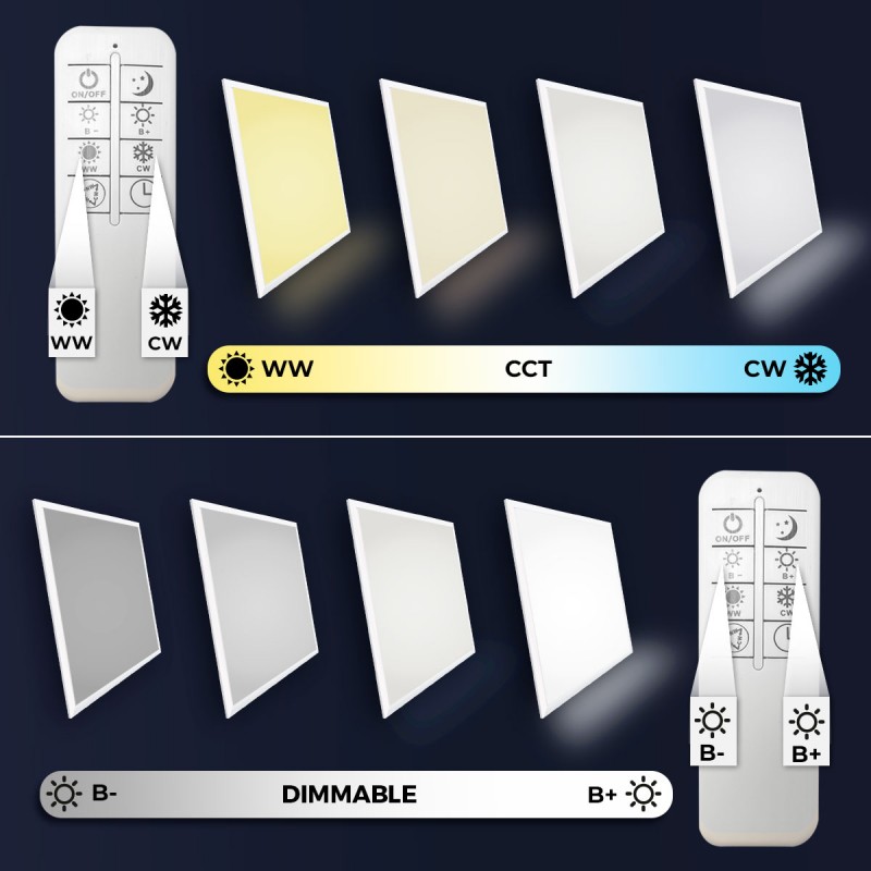 Pannello Led Slim Cct Dimmerabile Telecomando X Cm W