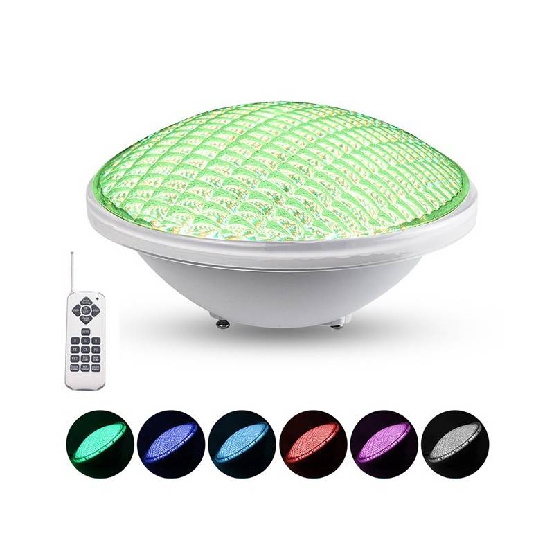 Lâmpada LED Piscina PAR56 RGB 12V Ac 24W Submersível Controlo