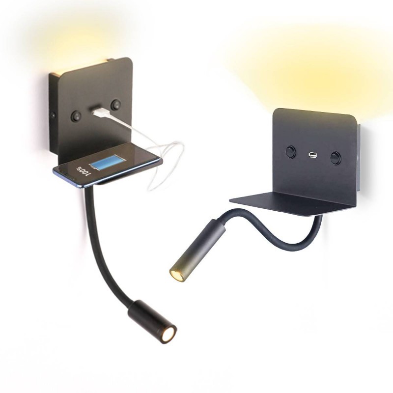 Comprar aplique de lectura LED con base de carga USB