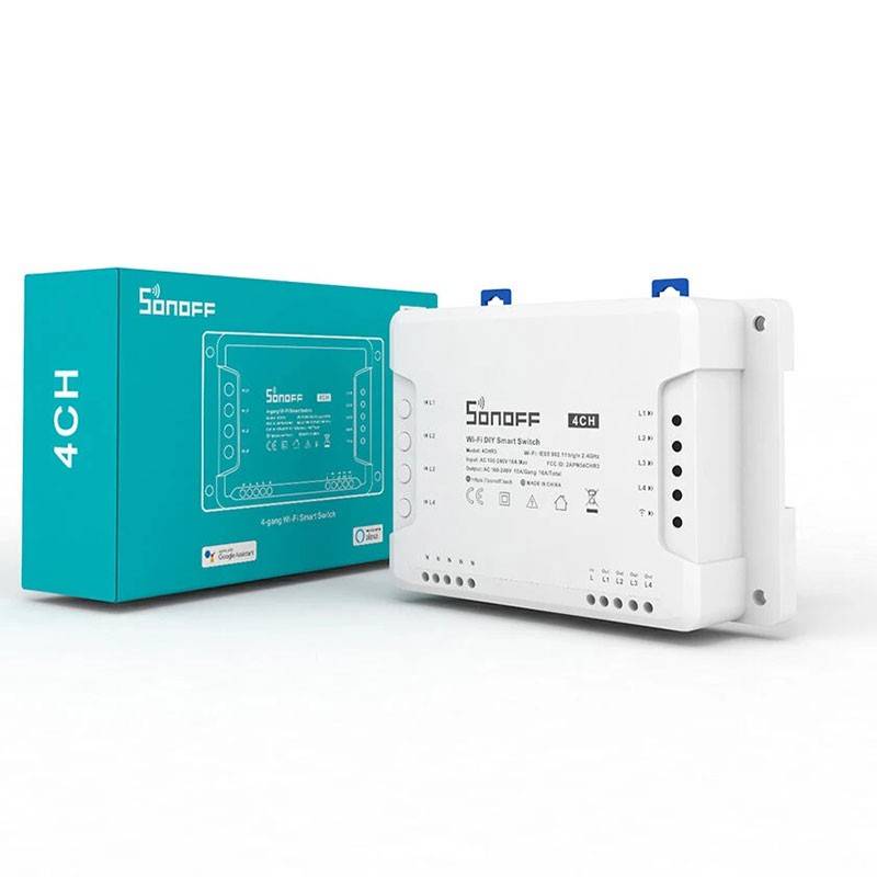 Sonoff - 4ch Interruptor Wifi de 4 canales 10A para Smart Home