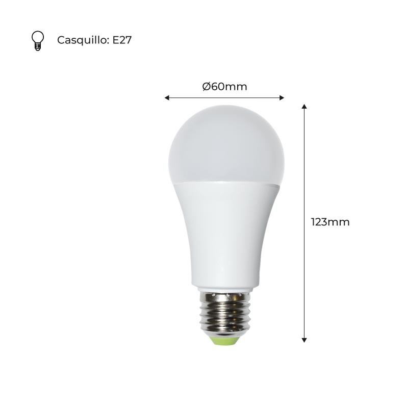 Bombilla LED E27 A60 Con Sensor De Movimiento Y Crepuscular - 7W