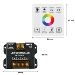 Controlador de luces LED RGB 10 teclas RF 17 teclas RF 24 teclas Control  remoto inalámbrico IR para tira de luz LED de 12 V (controlador RF remoto  RGB