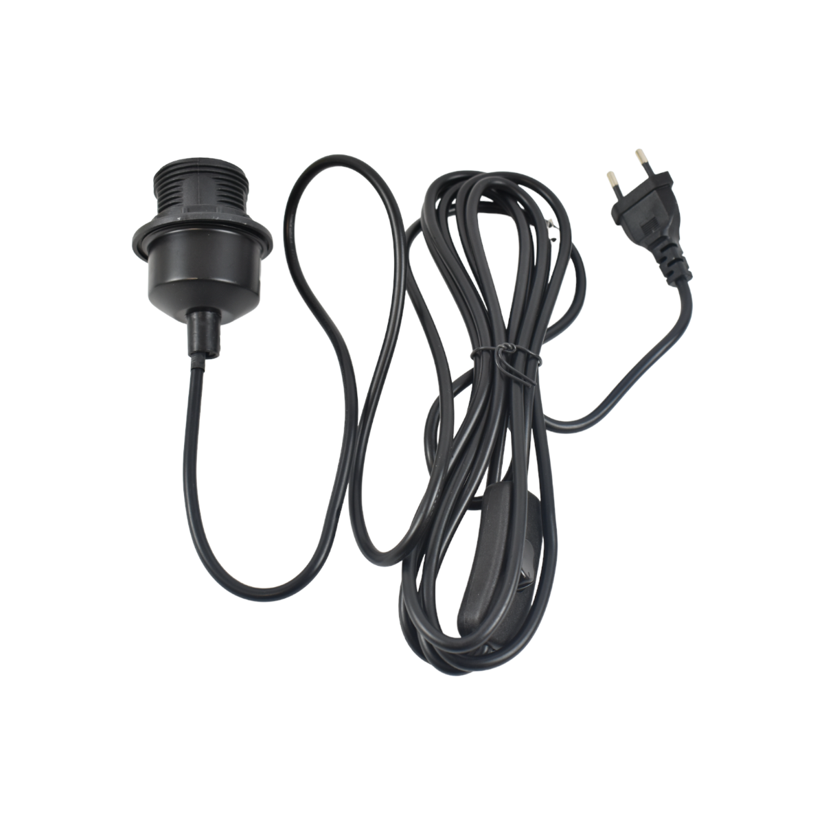 Kit para lampara casquillo E27 + cable con enchufe interuptor red +  Bombilla LED