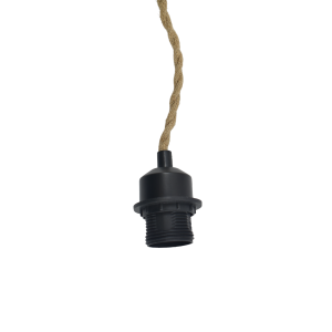 Casquillo E27 con cable de PVC, interruptor y enchufe Negro