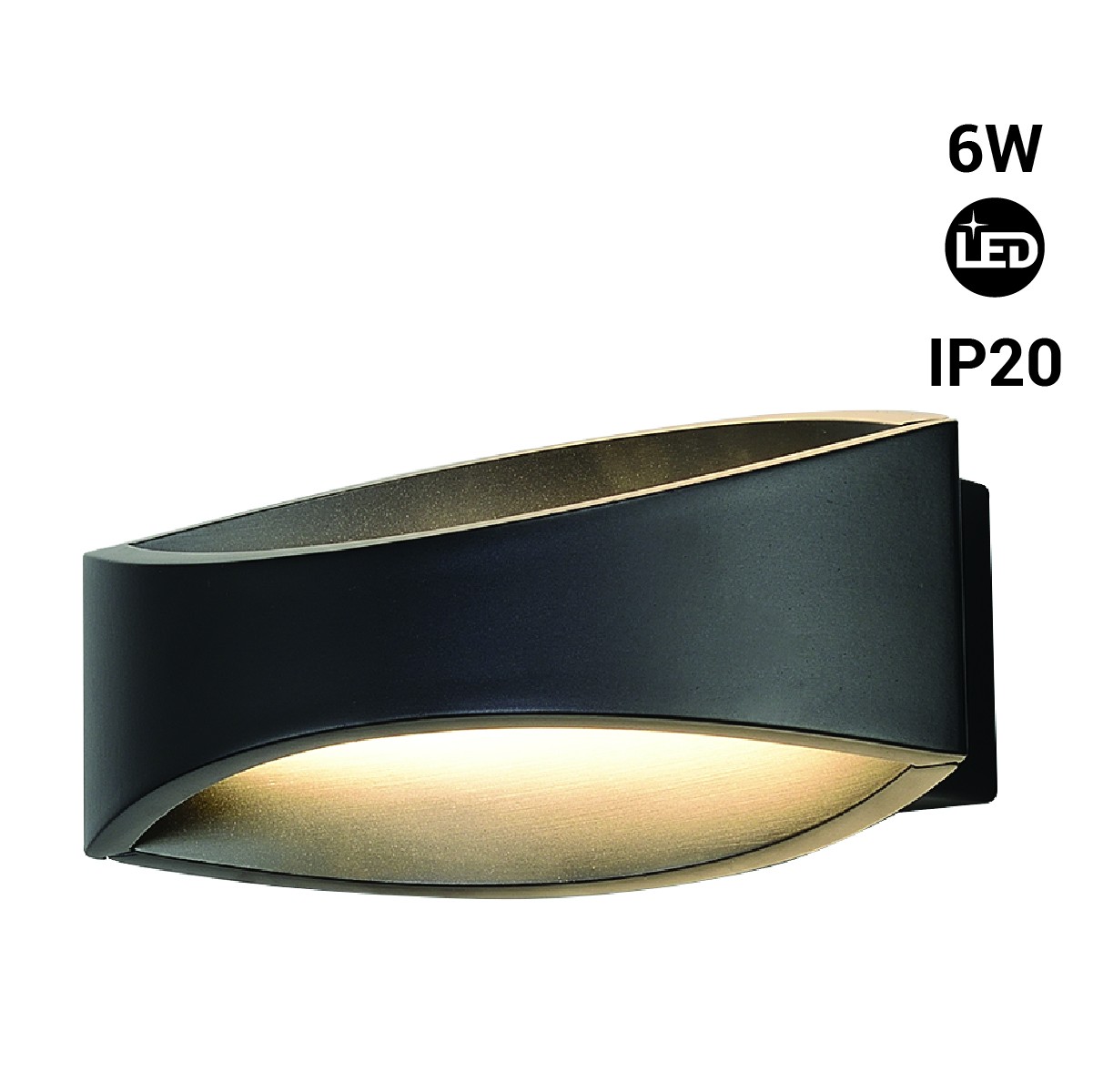 Lampara de pared aplique LED RGB IP20 ovalado Blanco 6W