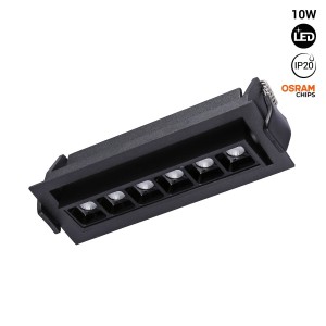 Foco lineal LED empotrable 10W - Orientable - UGR18 - CRI90 - Chip OSRAM - 2800K