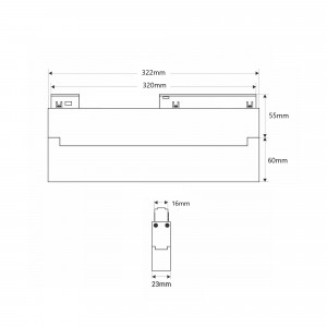 Foco lineal orientable para carril magnético 48V CCT - 18W - Regulación DALI-2 - UGR18