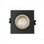 KIT Aro downlight cuadrado 93x93mm (negro/champagne) + Bombilla GU10 5,4W + Portalámparas