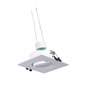 KIT Aro downlight cuadrado 93x93mm (blanco) + Bombilla GU10 5,4W + Portalámparas