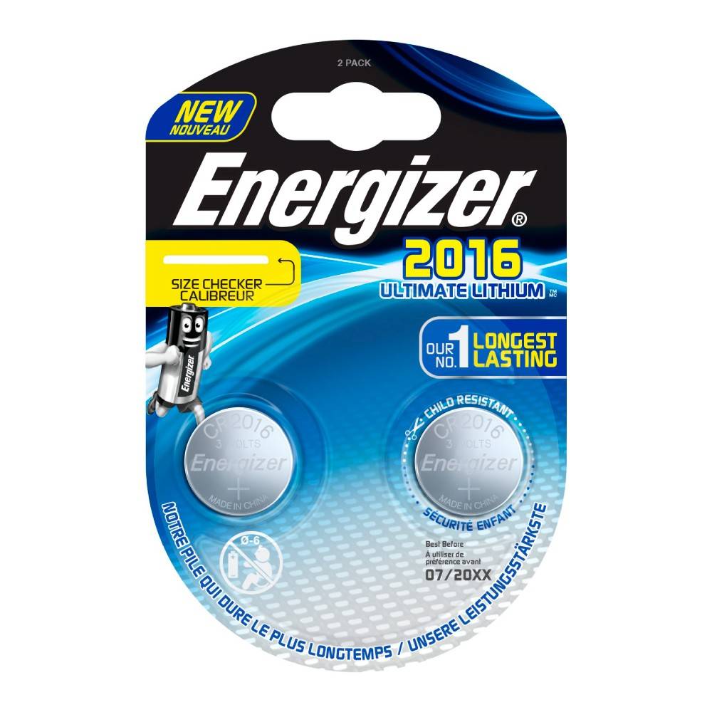 Comprar Pila Energizer CR2016 de litio Blister de 2 Unidades