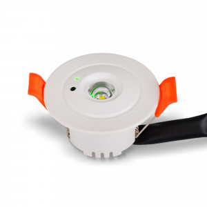 Downlight LED empotrable de 3W. Funciona tanto como luminaria normal como de emergencia.