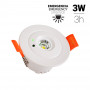 Downlight LED empotrable de 3W. Funciona tanto como luminaria normal como de emergencia.