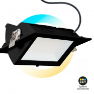 Downlight LED rectangular orientable CCT 38W - Negro - 120° Driver LIFUD