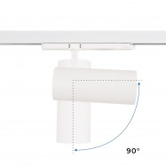 Proyector LED para carril trifásico 36W - CCT - TRIAC regulable - CRI90 - 3300 lm ángulo- 90º