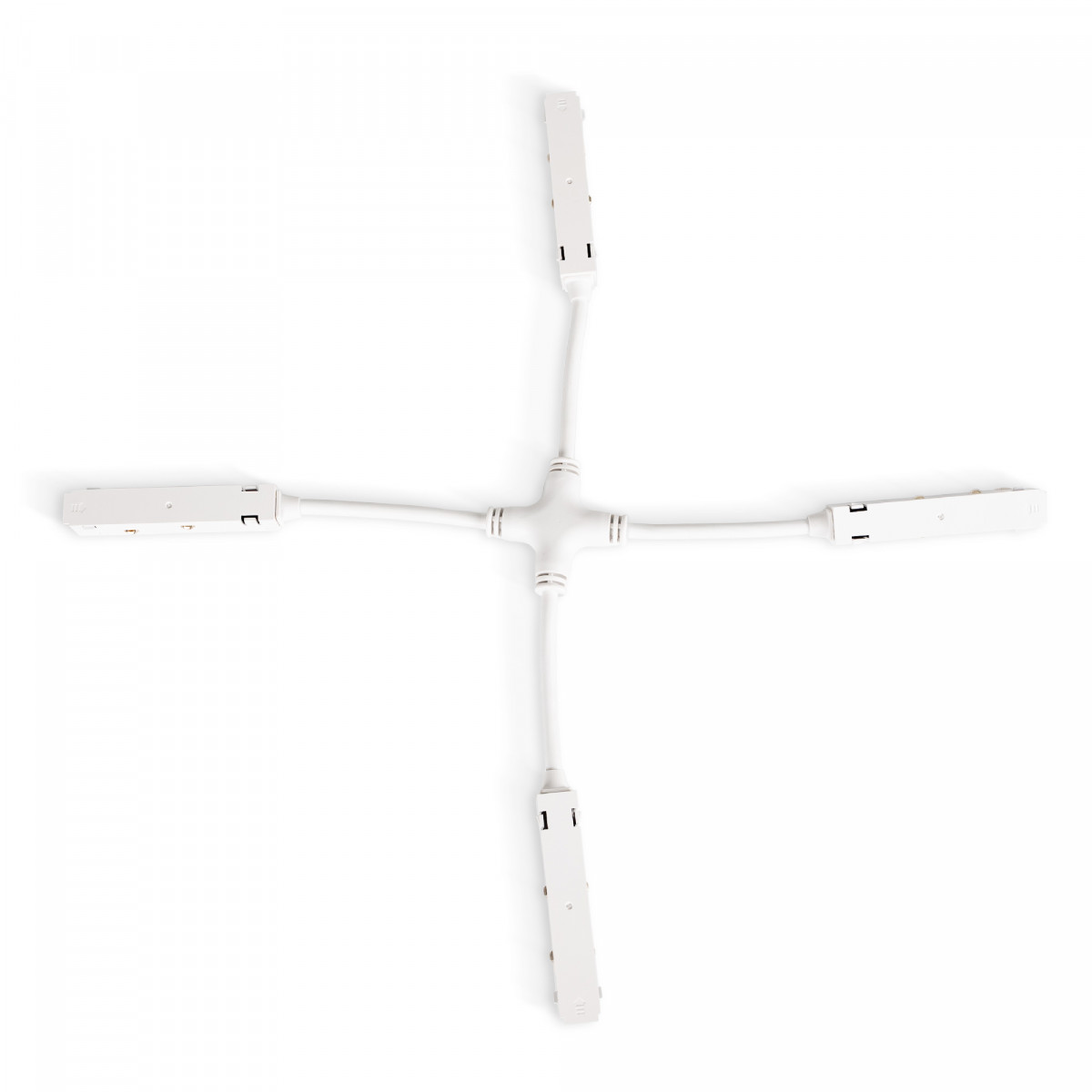 Conector en X para carriles magnéticos 20mm - Blanco