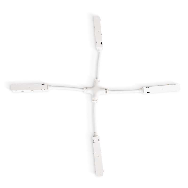 Conector en X para carriles magnéticos 20mm - Blanco