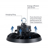 Campana LED industrial 150W - CCT - 170lm/W - Driver LIFUD - IP65 - 5 años garantía