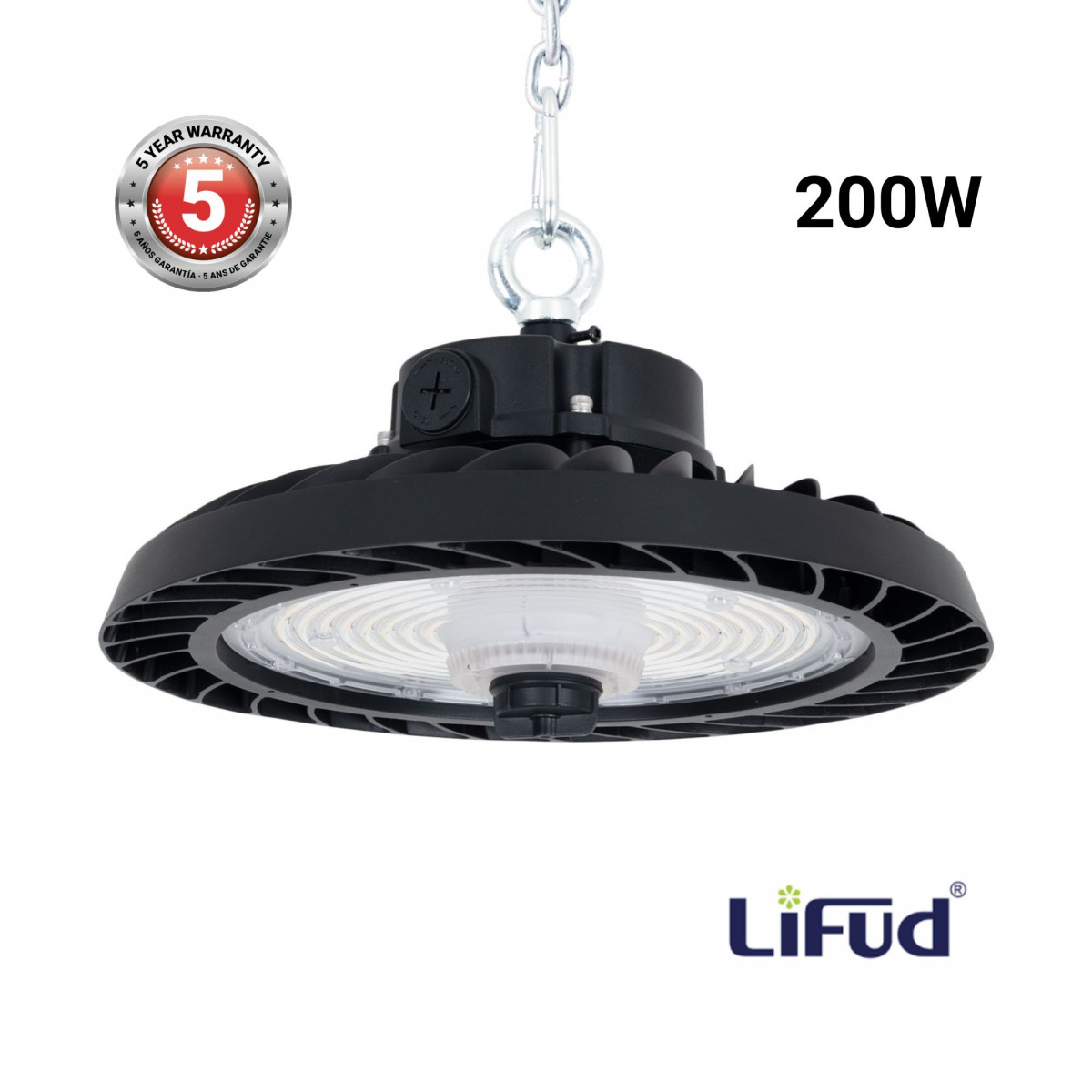 Campana LED industrial 200W - CCT - 170lm/W - Driver LIFUD - IP65 - 5 años garantía