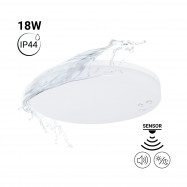 Plafón LED techo 18W - Sensor de sonido + sensor crepuscular - IP44 - Ø26 cm