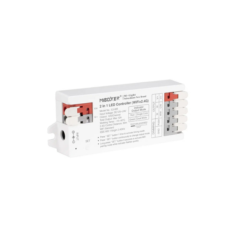 Controlador tira LED 2 en 1- Monocolor - CCT - 12/24V DC - 2.4GHz+ WiFi - Mi Boxer - E2-WR