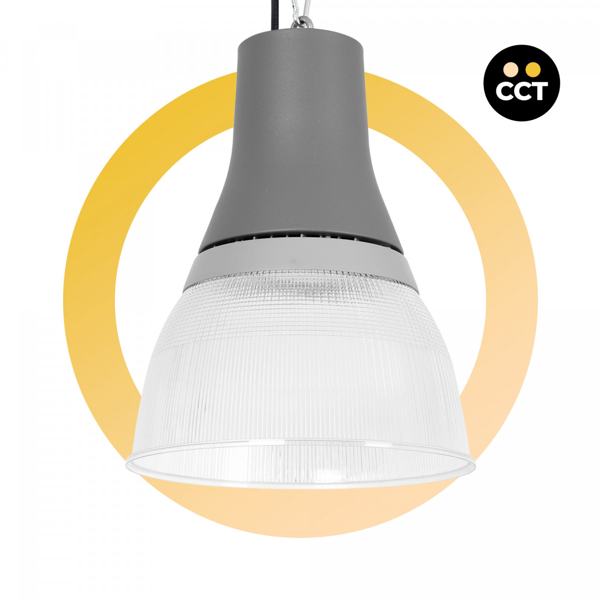 Campana LED comercial CCT - Potencia ajustable (25W / 60W / 80W) - Difusor policarbonato - UGR19 - Driver Lifud