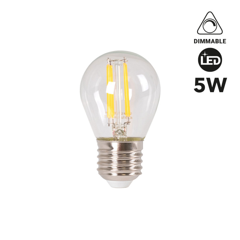 Bombilla LED filamento E27 G45 - 5W - Regulable