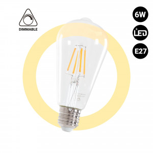 Bombilla LED Vintage Filamento - E27 ST64 - 6W - Regulable