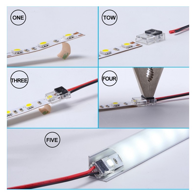 Schnellverbindung zwischen LED-Streifen CLIP 2 pin PCB 10mm kaufen