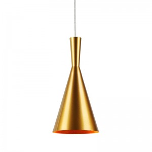 Goldene Hängeleuchte „Solvang“ aus Metall - E27 Tom Dixon Inspiration - Mattes Aluminium