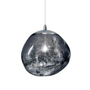 Designer Hängeleuchte „Abril“ aus Glas - E27 Tom Dixon Inspiration - Chrom Silber