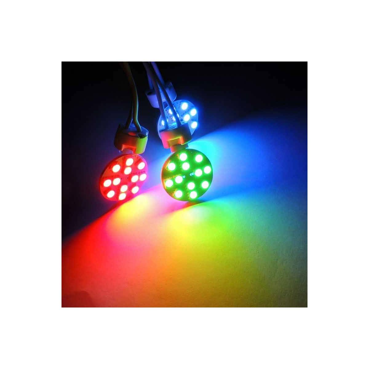 LED PIN Stiftsockellampe G4 2,3W flach - RGB Farben