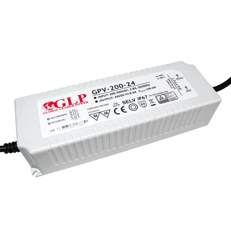 Außeneinsatz Netzteil 200W 24V IP67- GLP - LED Streifen versorgen