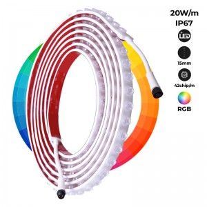 Flexibler LED RGB Wandfluter 24V DC - 5 Meter - 2700K - IP67 - LED Flutlicht, Fassaden