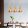 Goldene Hängeleuchte „Solvang“ aus Metall - E27 Tom Dixon Inspiration - Mattes Aluminium