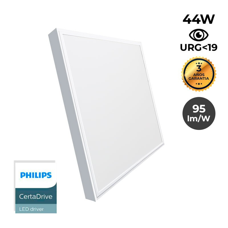 LED-Anbaupanel Slim 60x60cm – PHILIPS Treiber – 44W – UGR19 – Montage Kit