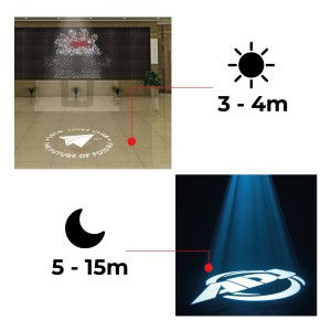 LED Logo-Projektor für 3-Phasen Stromschienen - 20W - 2200lm - Innenbereich