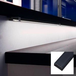 aluminium profil für oberflächenmontierte led streifen 17x8mm _ Schwarz