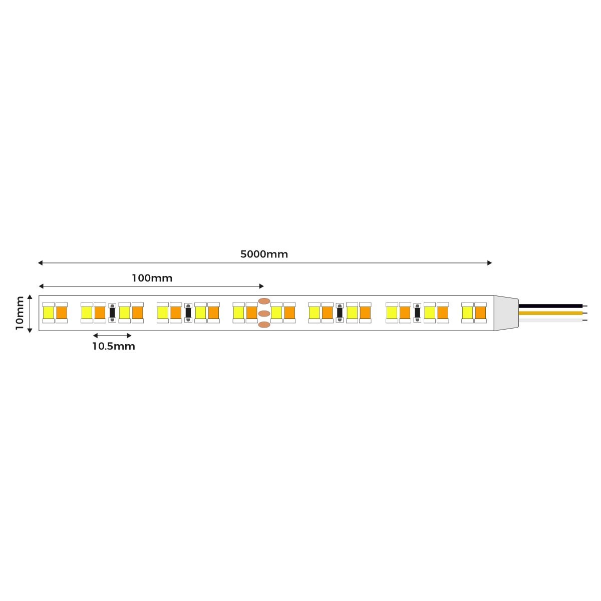 LED-Streifen 24V DC - 90W Einstellbare Farbtemperatur CCT - 5-Meter-Rolle