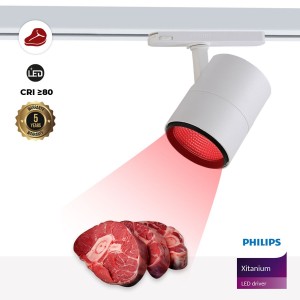 LED-Schienenstrahler für Metzgereien - Integrierter Treiber Philips Xitanium- LED COB - 40W