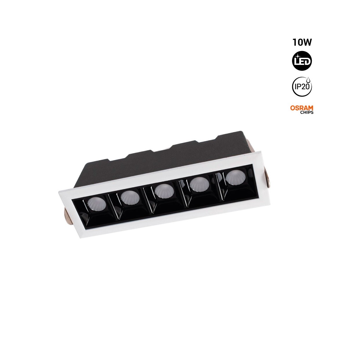 Deckeneinbauspot 10W - OSRAM LED - UGR18 - CRI90 - LED Einbauleuchte, Deckenleuchte, LED Spot