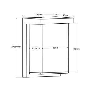 Aluminium-Außenwandleuchte „Block“ - Einstellbare Leistung: 12W - 14W -16W - CCT - Abmessungen