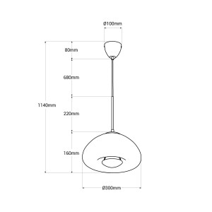 Design Pendelleuchte „Hugo“ - Abmessungen