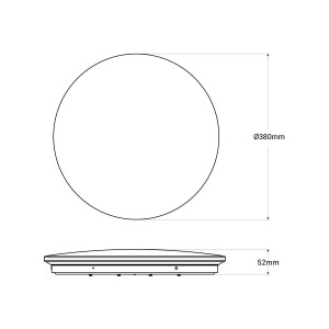 24W runde CCT LED-Anbauleuchte - Ø38 cm - 1780 lm - IP20 - Abmessungen