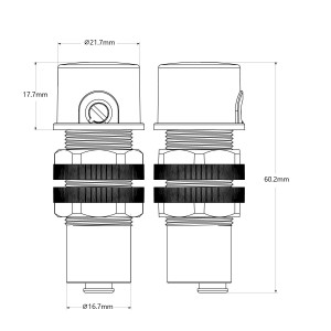 Fotoelektrischer Lichtsensor 360° Dämmerungssensor für Anbau/Einbau - 1-10V DC dimmbar - Helligkeitssensor - Abmessungen