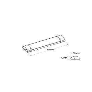 Hochleistungs LED CCT Anbauleuchte - 20W - 60 cm - IP20 - Abmessungen LED Lampe