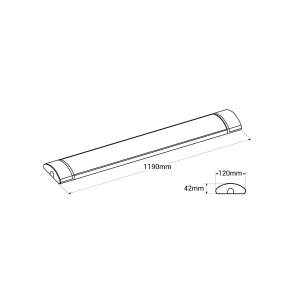 Hochleistungs LED CCT Anbauleuchte - 40W - 120 cm - IP20 - Abmessungen LED Lampe