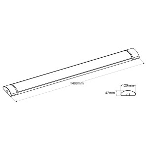 Hochleistungs LED CCT Anbauleuchte - 60W - 150cm - IP20 - Abmessungen LED Lampe