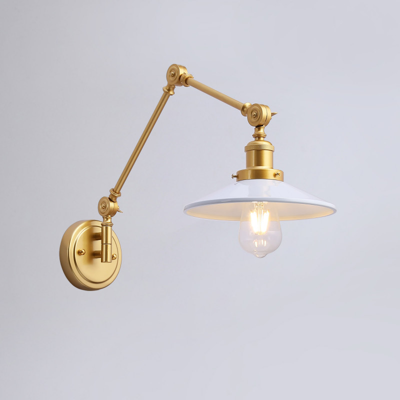 Schwenkbare Vintage Wandleuchte „Wallen“ - E27 Lampe in Gold