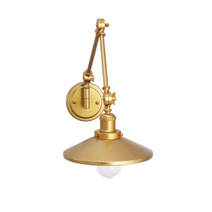 Goldene Retrolampe - E27 Wandleuchte - Gold, Schwarz, Weiß - schwenkbar, Gelenkarm